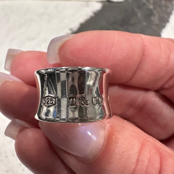 AUTHENTIC Tiffany & Co 1837 Sterling Wide Band Ring Size 6 - Picture 4 of 7